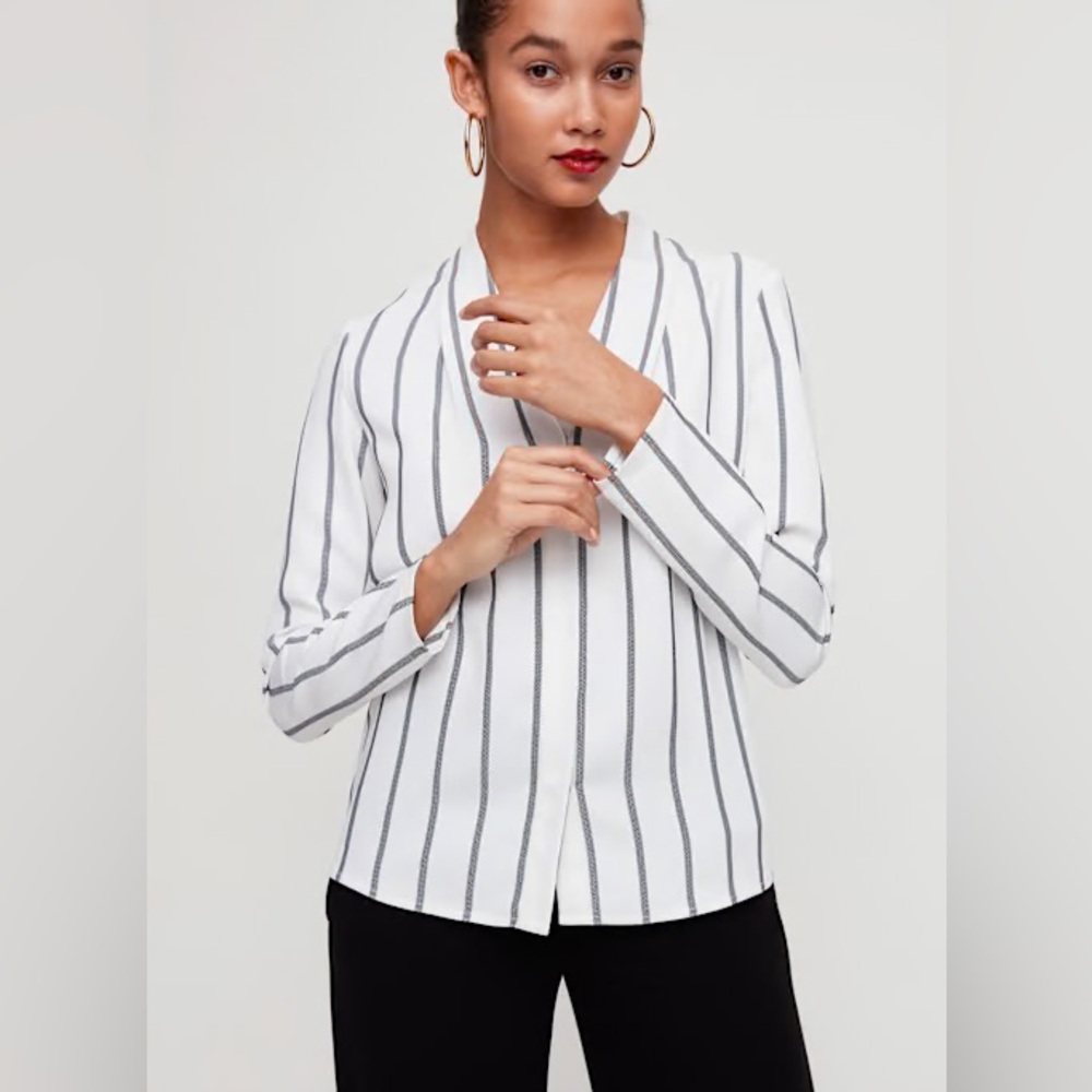Babaton Aritzia Akira Striped Blouse Size XS